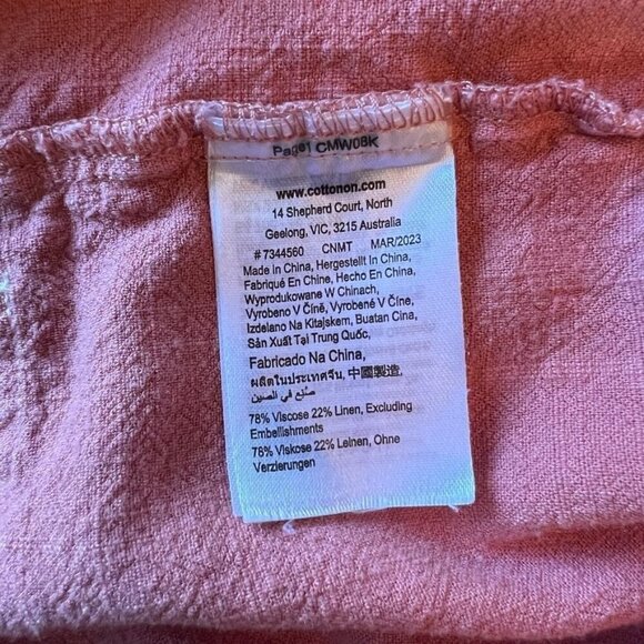 Cotton On Kids Salmon Button Front Camp Shirt Size 7 - Picture 5 of 8